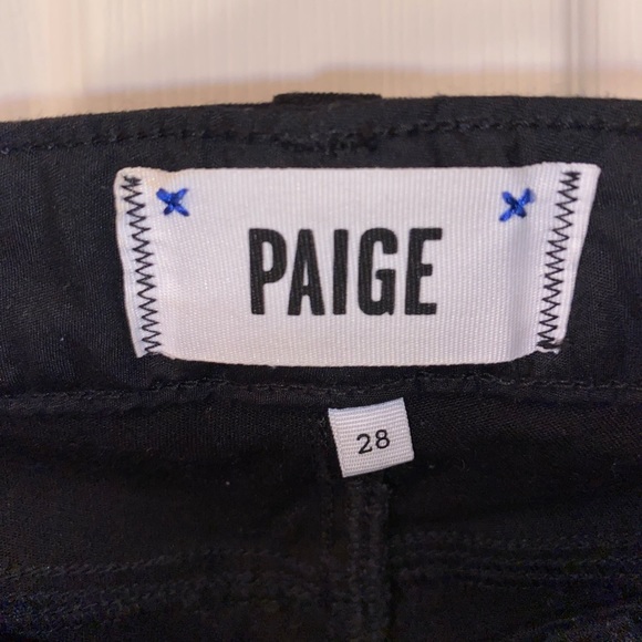 PAIGE Black Cotton Blue Stripe Denim Jeans Size 28 - Picture 3 of 7